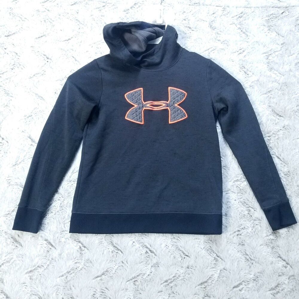Under Armour Womens Cowl Neck Pullover Hoodie Sweatshirt Size SM Black Fleece‎
